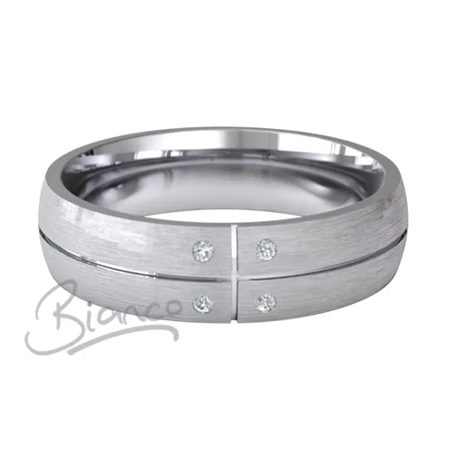 Patterned Designer White Gold Wedding Ring - Solido